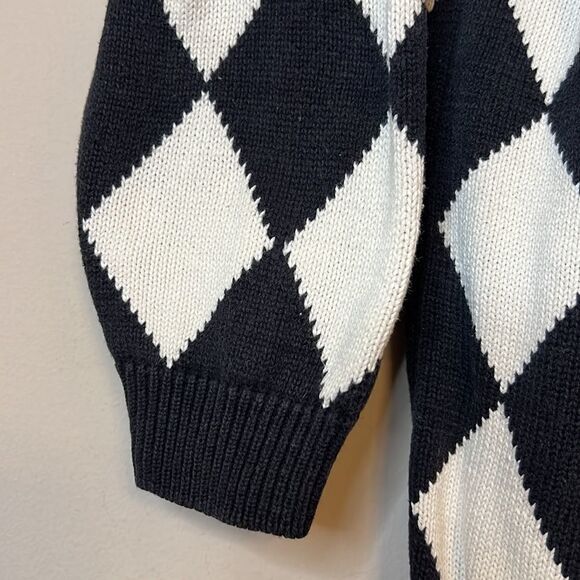 Vintage Bechamel Black & White Diamond with Red Sweater - Size Medium - Picture 6 of 10